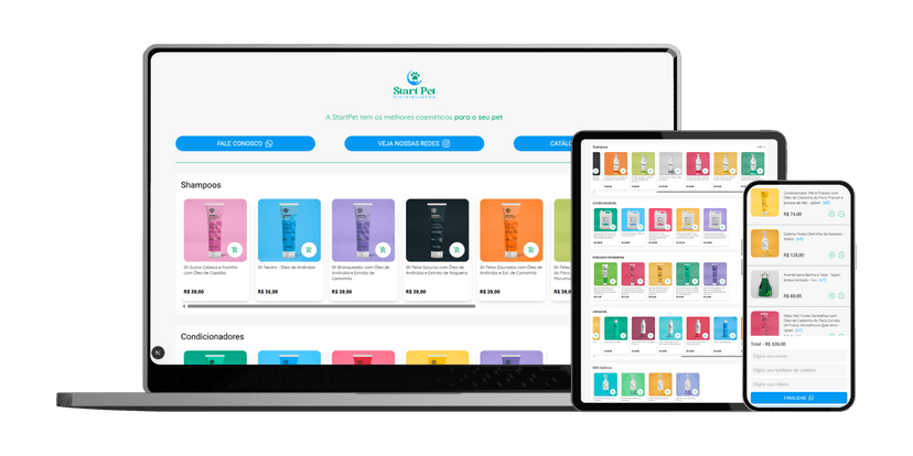 Captura de tela do projeto StartPet Distribuidora